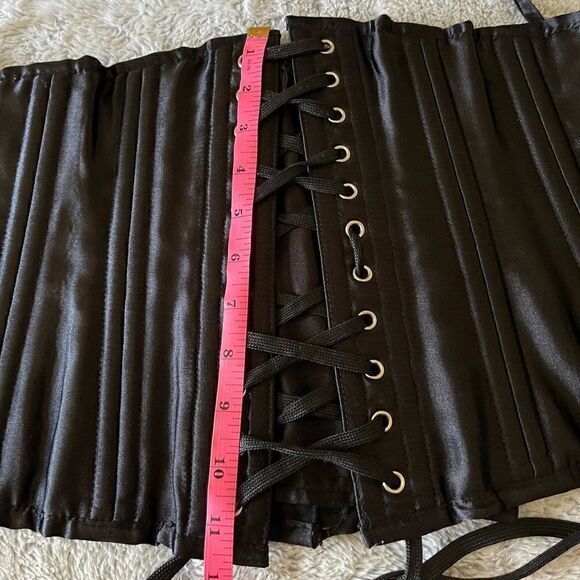 CAMELLIAS corcet black satin 26 steel bones - Picture 5 of 16